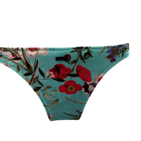 Triangl Cheeky Bikini Bottom Small Turquoise Blue Floral Neoprene Small - Picture 6 of 6